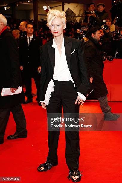 Tilda Swinton attends 'The Grand Budapest Hotel' Premiere and opening ceremony during the 64th Berlinale International Film Festival at Berlinale...