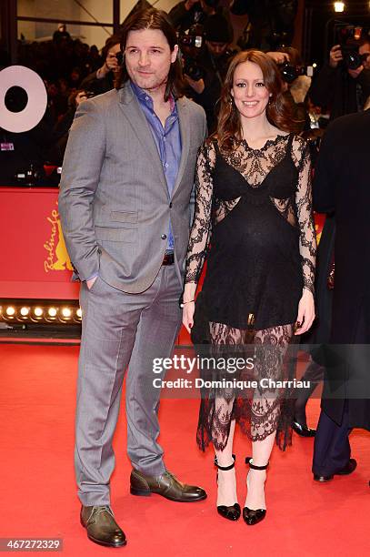 Misel Maticevic and Lavinia Wilson attend 'The Grand Budapest Hotel' Premiere during the 64th Berlinale International Film Festival at Berlinale...