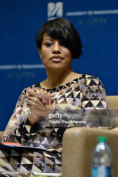 Baltimore Mayor Stephanie Rawlings-Blake speaks at Municipal Strategies for Financial Empowerment, a public forum hosted by Boston Mayor Martin J....