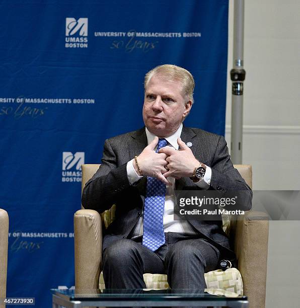 Seattle Mayor Ed Murray speaks at Municipal Strategies for Financial Empowerment, a public forum hosted by Boston Mayor Martin J. Walsh at UMass...