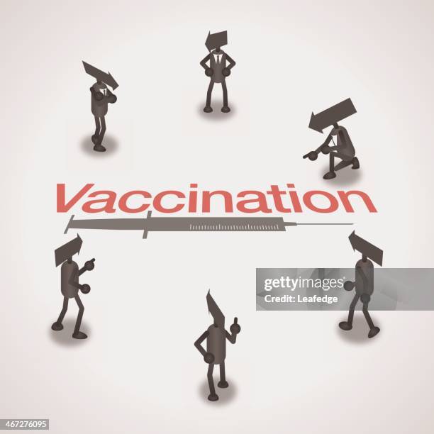 vaccination - nurse pointing stock illustrations