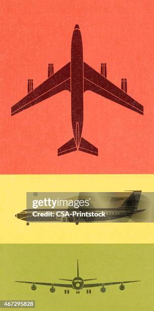 Color Three Views Of Airplane High-Res Vector Graphic - Getty Images