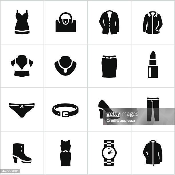 womens formal wear icons - handbag icon stock illustrations