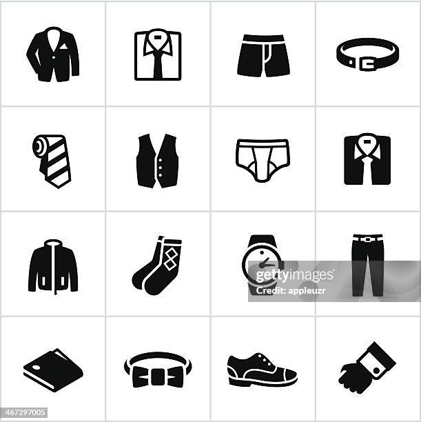 men's fashion apparel icons - necktie stock illustrations