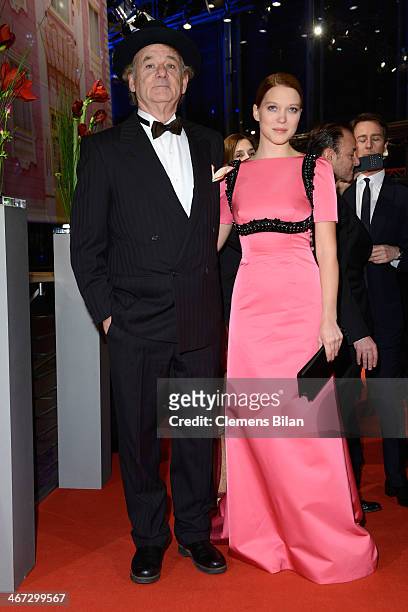 Bill Murray and Lea Seydoux attend 'The Grand Budapest Hotel' Premiere during the 64th Berlinale International Film Festival at Berlinale Palast on...