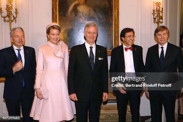 Minister of Foreign Affairs of Belgium Didier Reynders, Queen Mathilde Of Belgium, King Philippe of Belgium, Prime Minister of Belgium Elio Di Rupo...