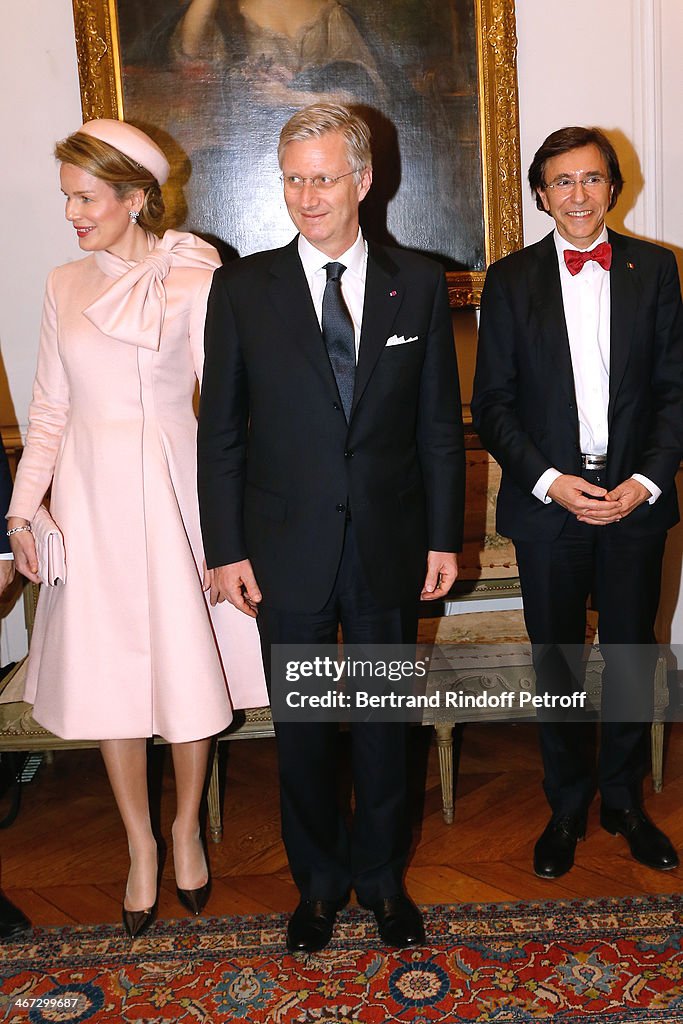 King Philippe of Belgium and Queen Mathilde Of Belgium On A One Day Official Visit In Paris