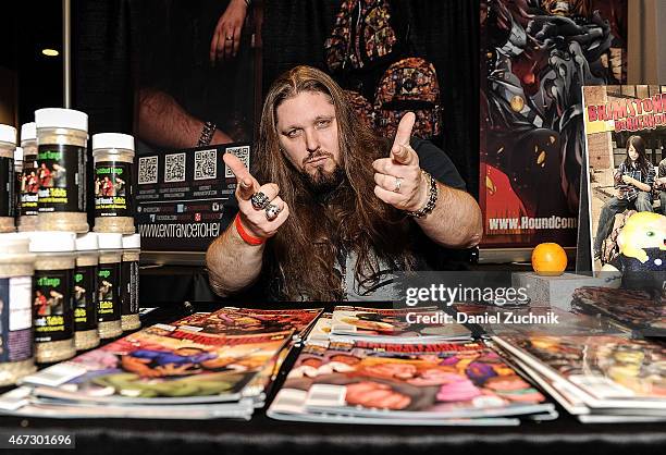 Pro Wrestler Brimstone attends the United Ink "No Limits" Tattoo Festival at Resorts World Casino New York City on March 22, 2015 in New York City.