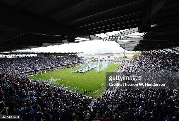 General view of Avaya Stadium prior to an MLS game between the Chicago Fire and San Jose Earthquakes on March 22, 2015 in San Jose, California.