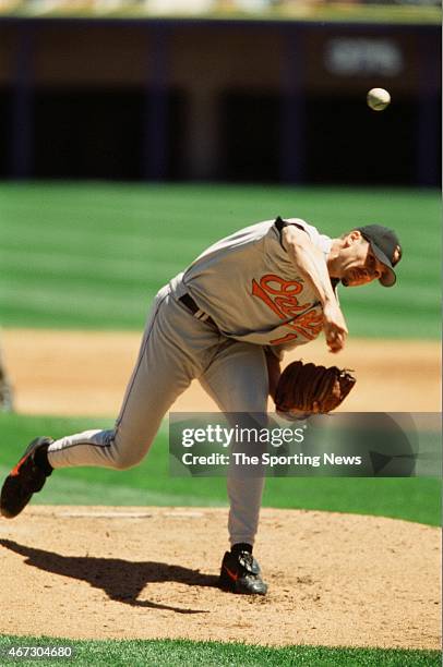 Jason Johnson of the Baltimore Orioles pitches against the Chicago White Sox on July 1, 2001.