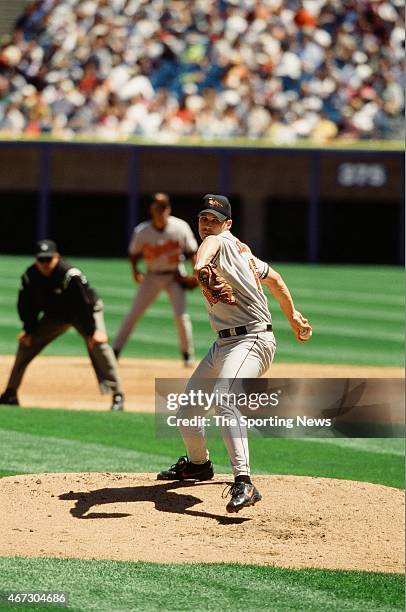 Jason Johnson of the Baltimore Orioles pitches against the Chicago White Sox on July 1, 2001.