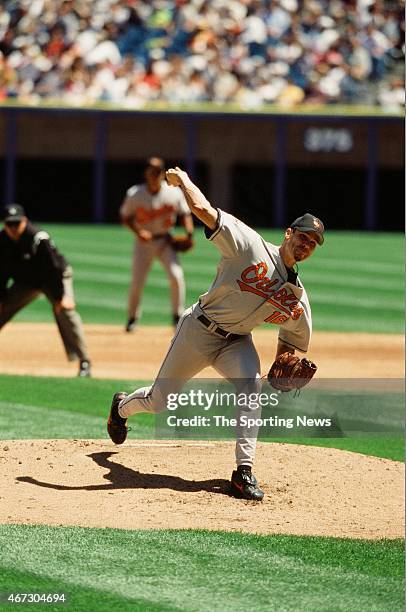 Jason Johnson of the Baltimore Orioles pitches against the Chicago White Sox on July 1, 2001.