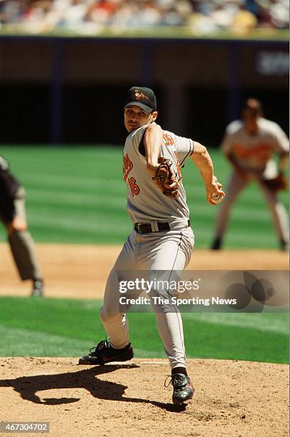 Jason Johnson of the Baltimore Orioles pitches against the Chicago White Sox on July 1, 2001.