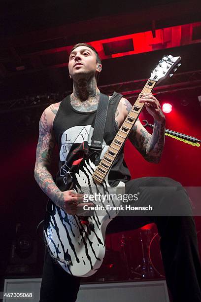Tony Perry of the American band Pierce the Veil performs live during a concert at the C-Club on March 22, 2015 in Berlin, Germany.