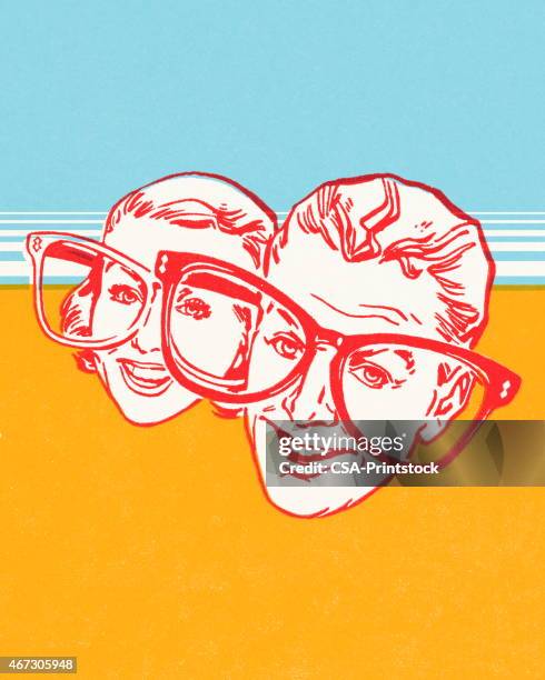 big glasses are funny - geek stock illustrations