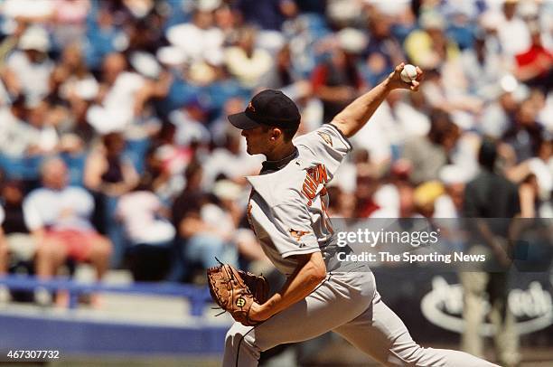 Jason Johnson of the Baltimore Orioles pitches against the Chicago White Sox on July 1, 2001.