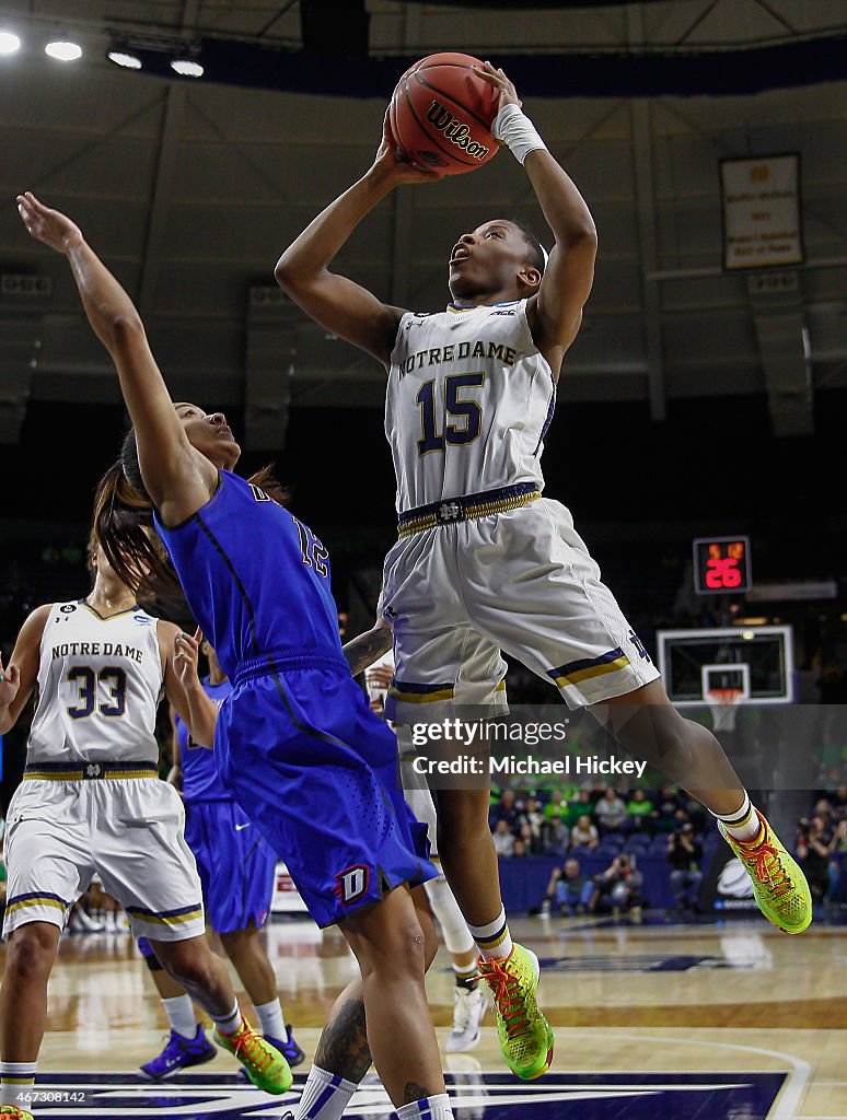 NCAA Women's Basketball Tournament - Second Round - South Bend