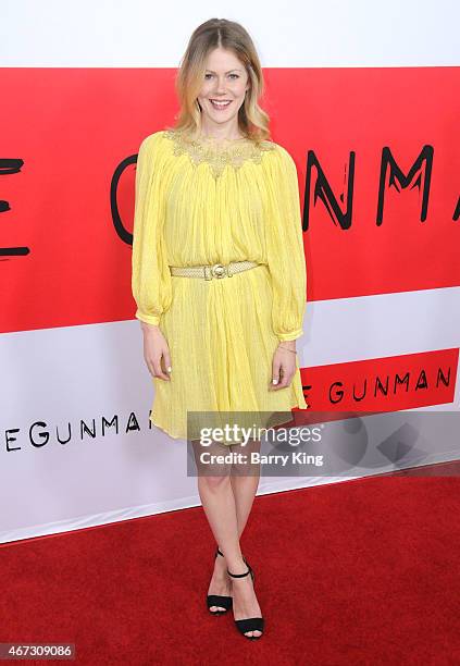 Actress Hanna Alstrom attends the premiere of 'The Gunman' at Regal Cinemas L.A. Live on March 12, 2015 in Los Angeles, California.