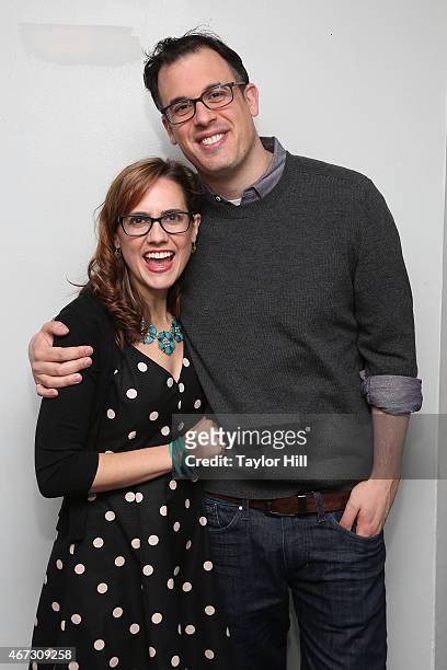 Actress Jennifer Prediger and director Daniel Schechter attend the New York screening of "Apartment Troubles" at Anthology Film Archives on March 22,...