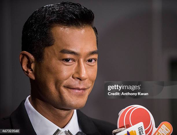 Louis Koo of Hong Kong speaks with the media at Wild City Press Conference during the 39th Hong Kong International Film Festival at Hong Kong...