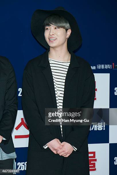 Boy band GOT7 attends the VIP screening for "Twenty" at COEX Mega Box on March 18, 2015 in Seoul, South Korea. The film will open on March 25, in...