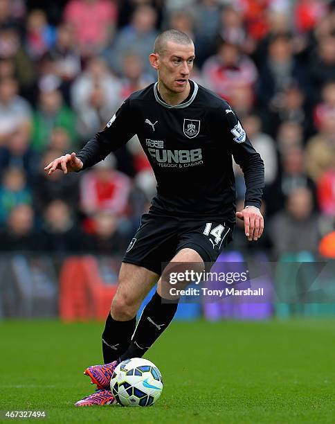 David Jones of Burnley during the Barclays Premier League match between Southampton and Burnley at St Mary's Stadium on March 21, 2015 in...