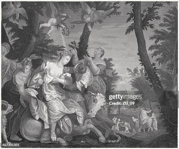 ilustrações, clipart, desenhos animados e ícones de europa - zeus and europa