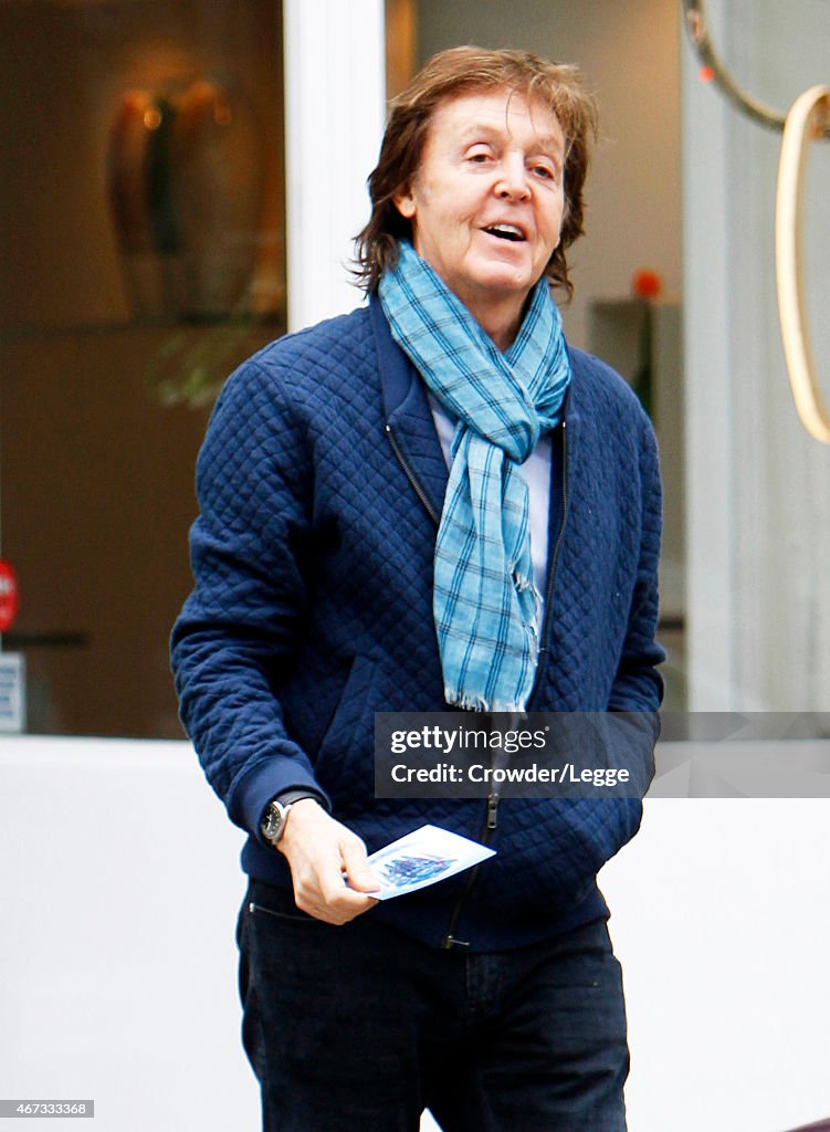 Sir Paul McCartney And Wife Nancy Sighting - March,19 2015