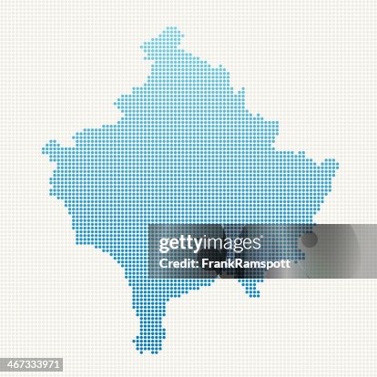 Kosovo Map Blue Dot Pattern Kosovo Map Blue Dot Pattern