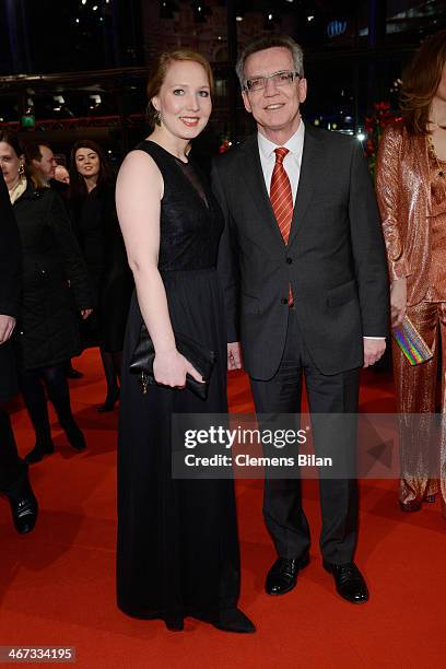 German interior minister Thomas de Maiziere and his daughter Nora attend 'The Grand Budapest Hotel' Premiere and opening ceremony during the 64th...