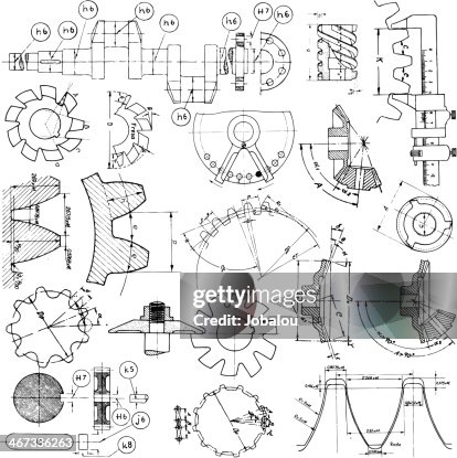 Technical Drawring Graphics Several Technical Drawings High-Res Vector Graphic - Getty Images