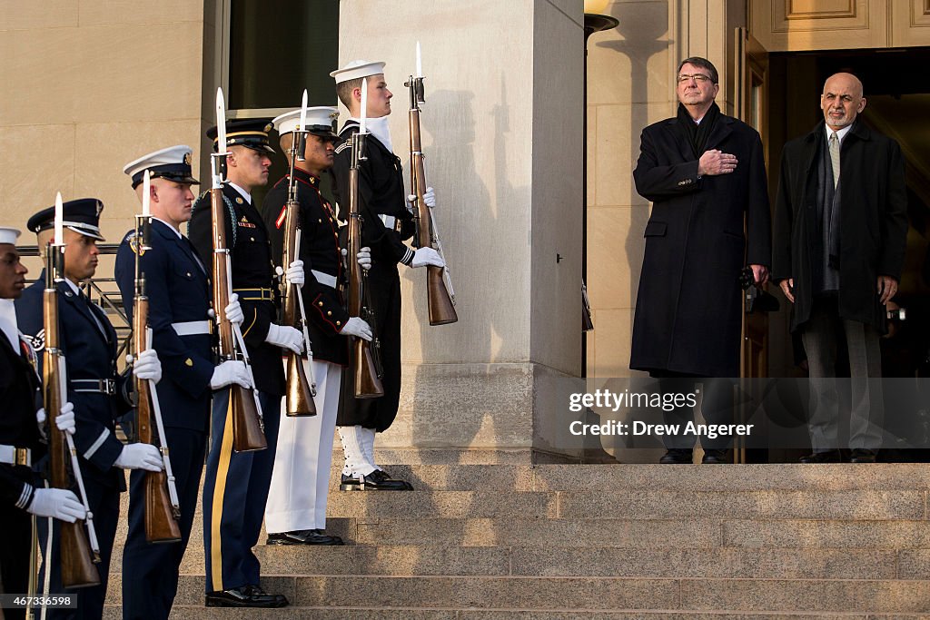 Defense Secretary Ash Carter Hosts Honor Cordon For Afghan President Ghani At Pentagon