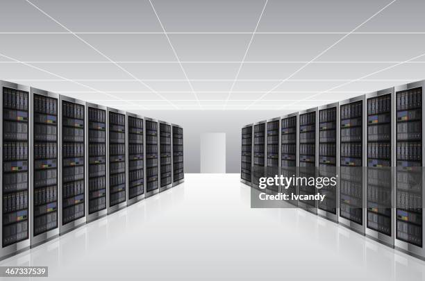 network server house - cpu cabinet stock illustrations