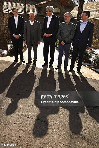Treasury Secretary Jack Lew, Afghanistan President Ashraf Ghani, U.S. Secretary of State John Kerry, Afghanistan Chief Executive Abdullah Abdullah...