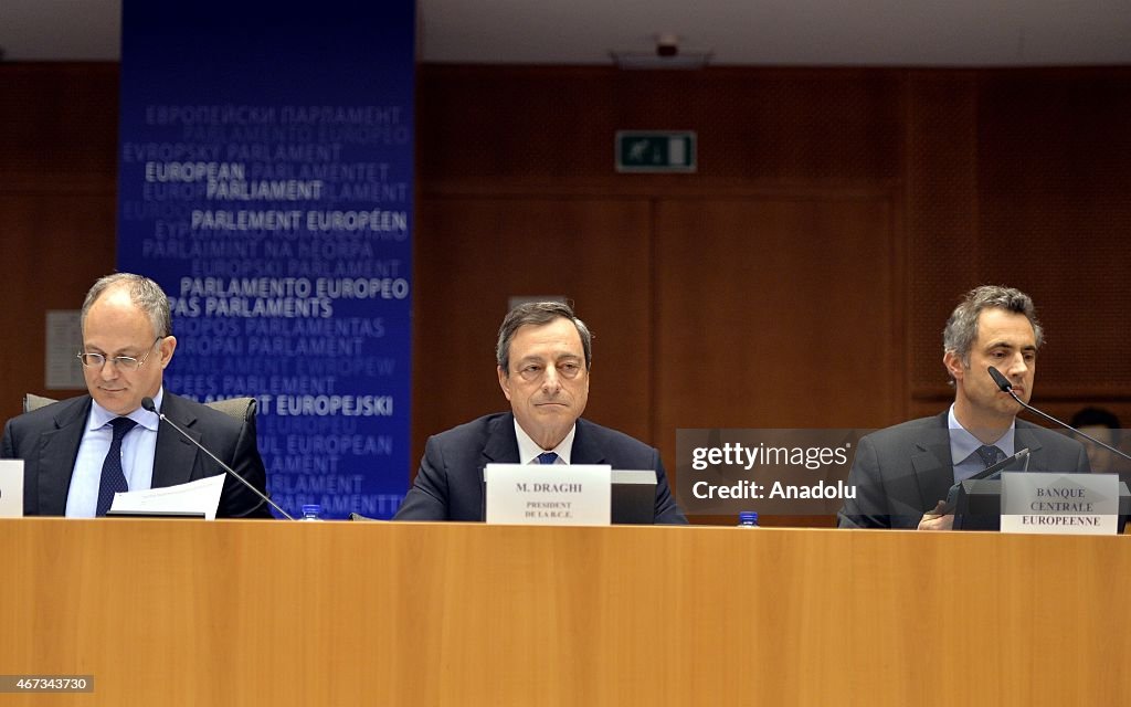 President of the European Central Bank Mario Draghi in Brussels