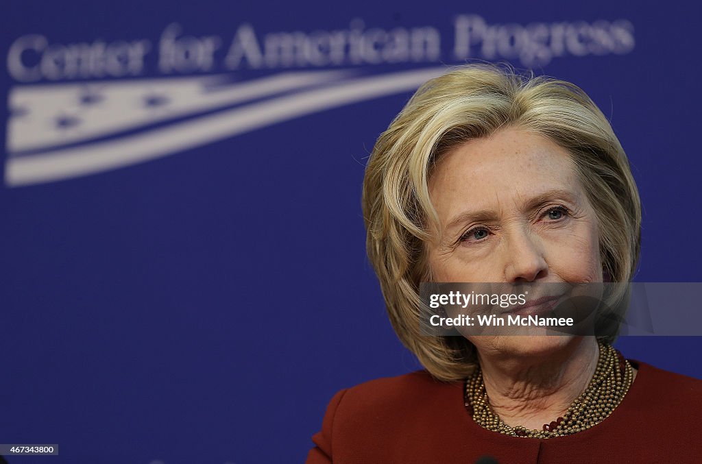 Hillary Clinton Speaks At Event At Center For American Progress