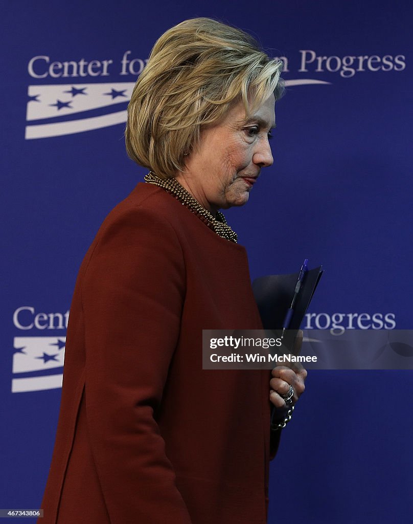 Hillary Clinton Speaks At Event At Center For American Progress