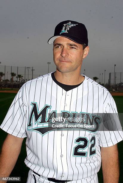 Al Leiter of the Florida Marlins poses for this portrait during Major League Baseball spring training February 26, 2005 at Roger Dean Stadium in...