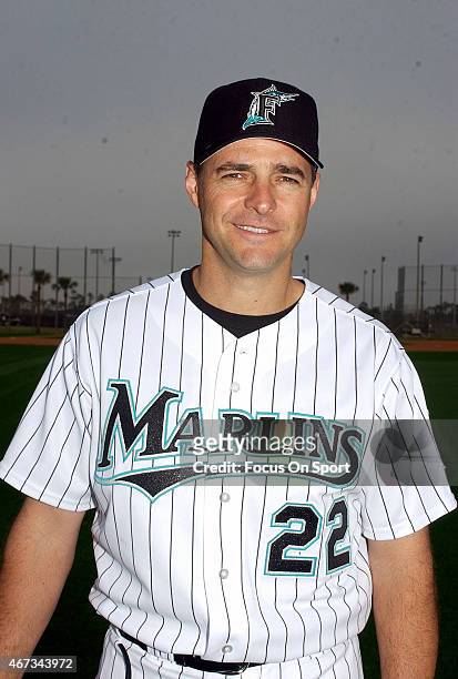 Al Leiter of the Florida Marlins poses for this portrait during Major League Baseball spring training February 26, 2005 at Roger Dean Stadium in...