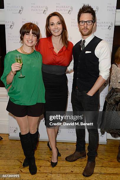 Jemima Rooper, Sarah Parish and Tom Riley attend the Murray Parish Trust inaugural art auction at The Gallery Soho on February 6, 2014 in London,...