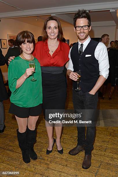 Jemima Rooper, Sarah Parish and Tom Riley attend the Murray Parish Trust inaugural art auction at The Gallery Soho on February 6, 2014 in London,...