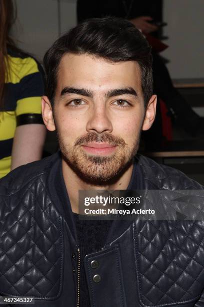 Joe Jonas attends the Costello Tagliapietra fashion show during MADE Fashion Week Fall 2014 at Milk Studios on February 6, 2014 in New York City.