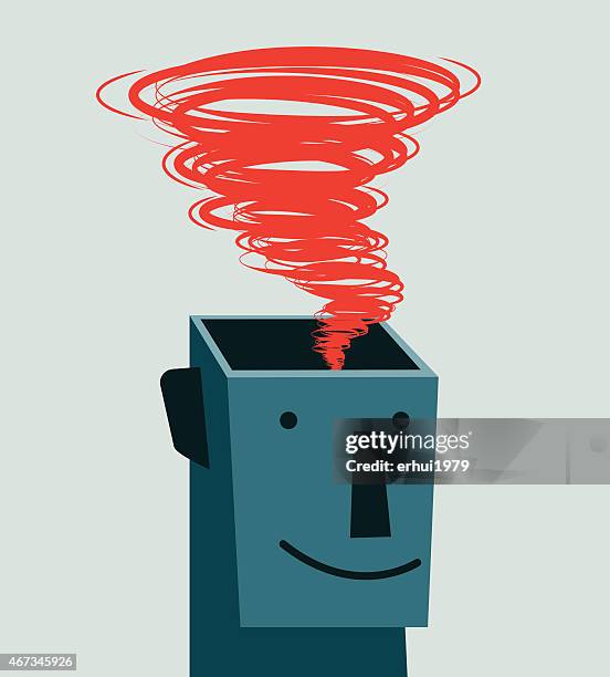brainstorming, tornado-illustration - typhoon stock illustrations