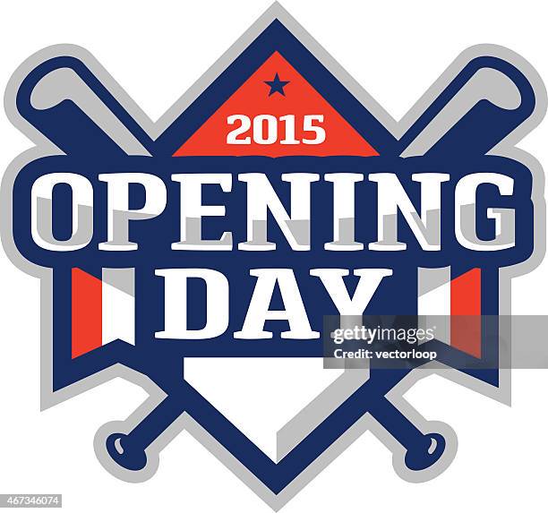 opening day logo - home base stock illustrations