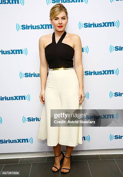 Actress Elisha Cuthbert visits the SiriusXM Studios on March 23, 2015 in New York City.