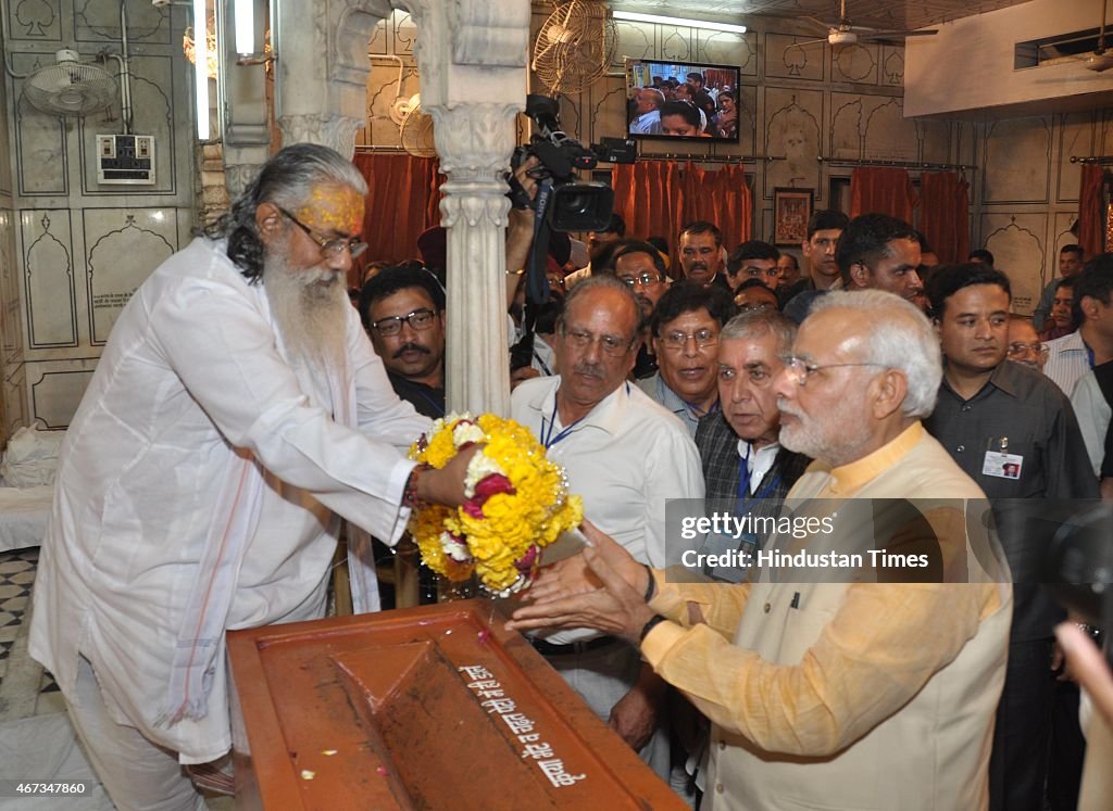 Prime Minister Narendra Modi Pays Obeisance At Durgiana Temple