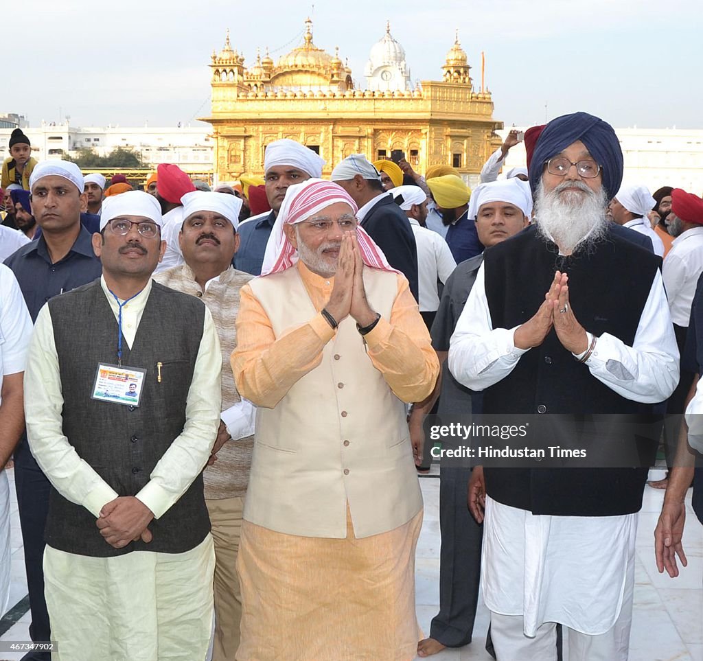 Prime Minister Narendra Modi Pays Obeisance At Golden Temple