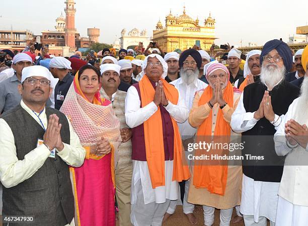 India Prime Minister Narendra Modi along with Punjab Chief Minister Parkash Singh Badal and Punjab Governor Kaptan Singh Solanki during his visit to...