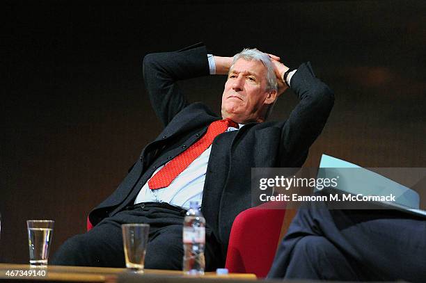 Jeremy Paxman during The Business of News - John Witherow in Conversation with Jeremy Paxman as part of Advertising Week Europe, Picadilly, on March...