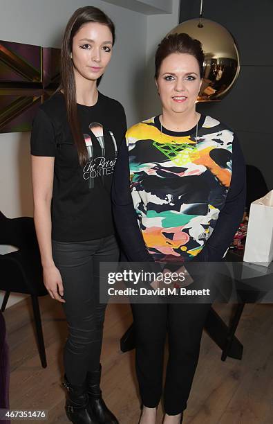 Winner Emma Farrell attends the L'Oreal Paris' makeup artist competition 'The Brush Contest' at the Mondrian Hotel on March 23, 2015 in London,...